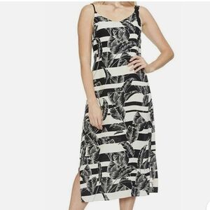 Vince Camuto Sunrise Bay Midi Slip Dress Rich Black Size 6.